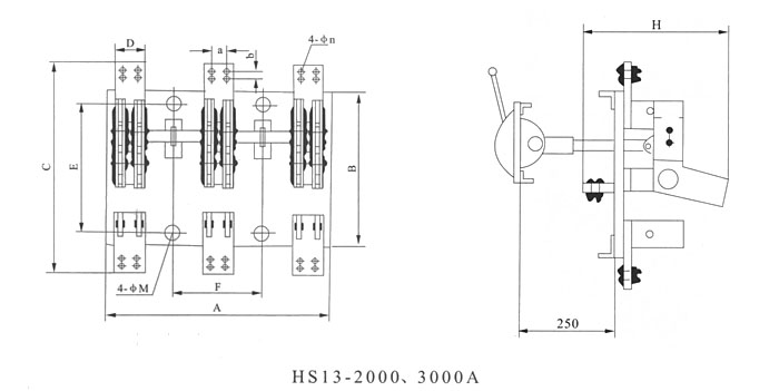 HD13开启式大电流刀开关,刀熔开关